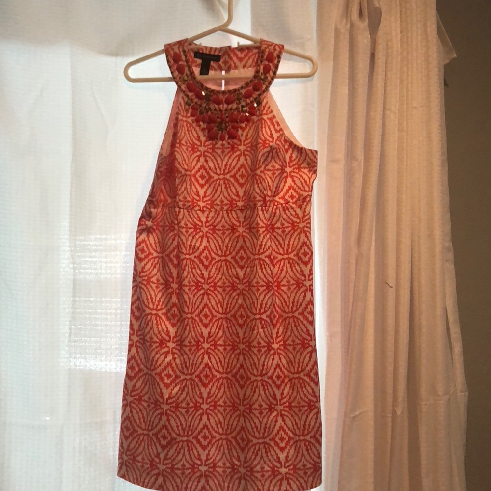 Coral and white dress